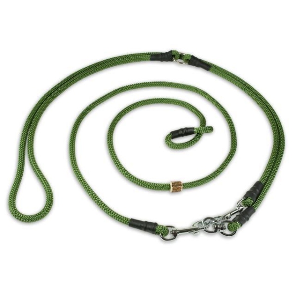 Mystique Retrieverleine Umhängeleine Hunting Profi 8mm S - 275cm olivgrün mit Zugbegrenzung