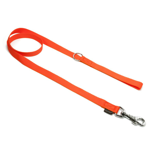 Mystique® Nylon Leine 20mm neonorange 2m rob. Karabinerhaken mit HS