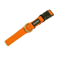 Mystique® Nylon Halsband Profi 25mm neonorange 40-50cm messing