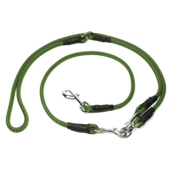 Mystique® "Hunting Profi" Umhängeleine 8mm M - 250cm olivgrün 170cm + 80cm mit Karabiner