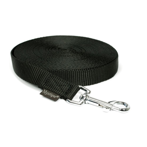 Mystique® Nylon Schleppleine 20mm schwarz 12,5m mit HS