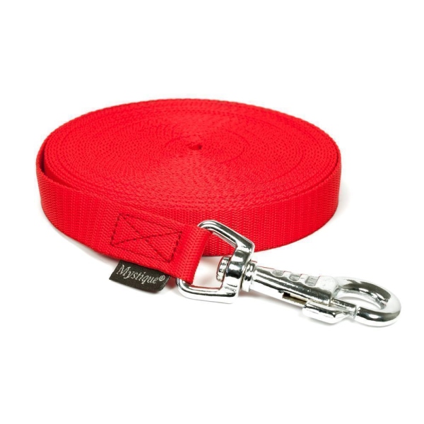 Mystique® Nylon Schleppleine 20mm rot 12,5m robust Karabinerhaken mit HS