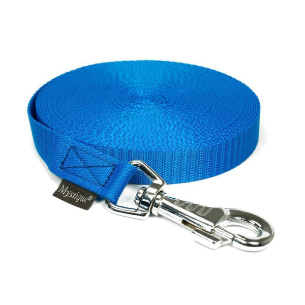 Mystique® Nylon Schleppleine 20mm blau 7,5m robust Karabinerhaken mit HS