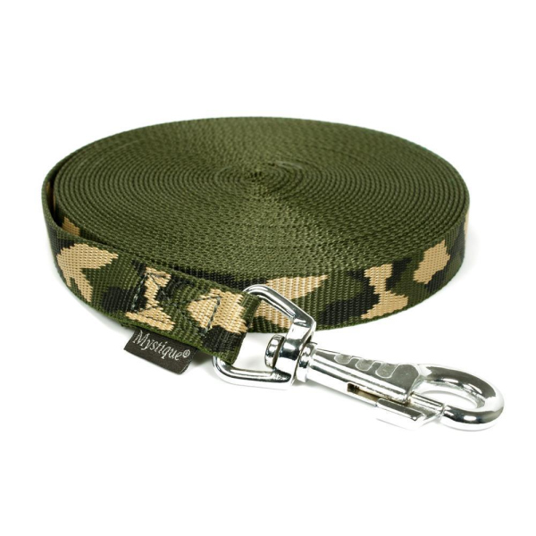 Mystique® Nylon Schleppleine 20mm camo 3m robust Karabinerhaken mit HS