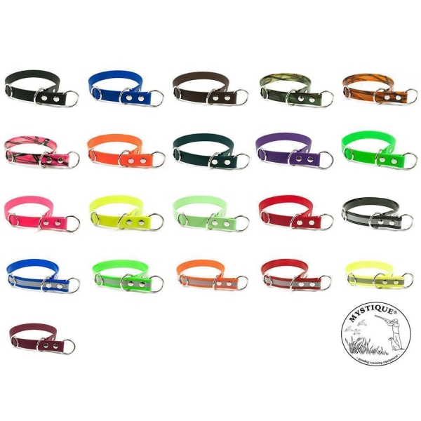 Mystique® Biothane Schlupfhalsband Halsung 19mm messing 40cm braun