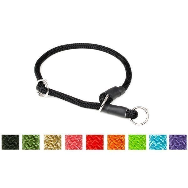 Mystique® Halsband Nylon rund mit Zugbegrenzung 8mm schwarz 55cm