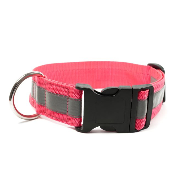 Mystique® Signalhalsband mit Klickverschluss 40mm neonpink 40-50cm