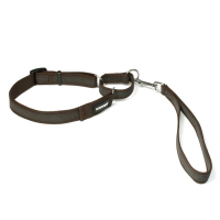 Mystique® Gummierte Agility Leine 25mm braun 35-50cm