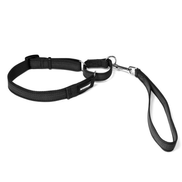 Mystique® Gummierte Agility Leine 30mm schwarz 35-55cm