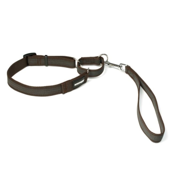 Mystique® Gummierte Agility Leine 30mm braun 45-65cm