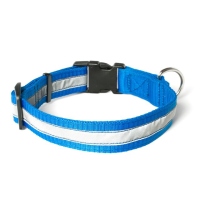 Mystique® Nylon Halsband Profi reflex 30mm blau 55-65cm