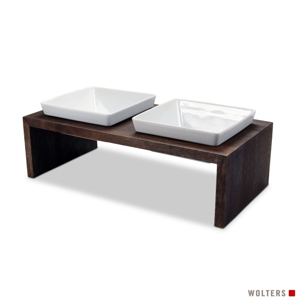 Replus Futterstation Meshidai Doppelnapf True Walnuss M - 2 x 0,9l