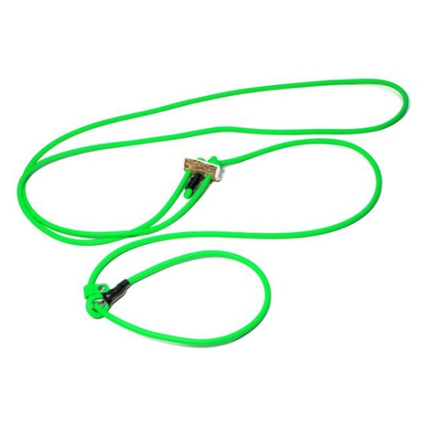 Mystique® Biothane Hunting Profi lautlos Umhängeleine 280cm Moxon 6mm neon grün Moxon