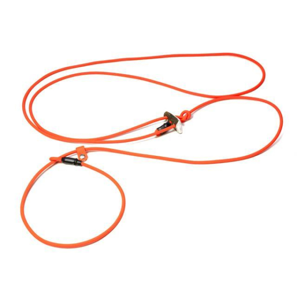 Mystique® Biothane Hunting Profi lautlos Umhängeleine 280cm Moxon 6mm neon orange Moxon