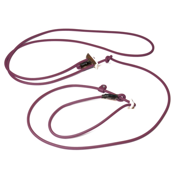 Mystique® Biothane Hunting Profi lautlos Umhängeleine 280cm Moxon 6mm weinrot Moxon mit Zugbegrenzung