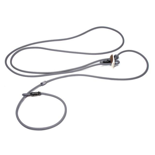 Mystique® Biothane Hunting Profi lautlos Umhängeleine 280cm Moxon 6mm grau Moxon