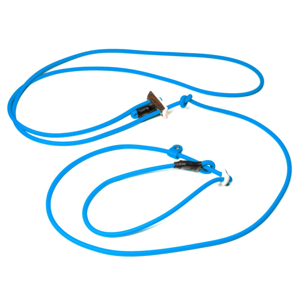 Mystique® Biothane Hunting Profi lautlos Umhängeleine 280cm Moxon 6mm hellblau Moxon mit Zugbegrenzung