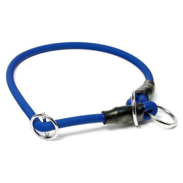 Mystique® Biothane Halsband rund mit Zugbegrenzung 8mm blau 40cm