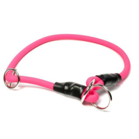 Mystique® Biothane Halsband rund mit Zugbegrenzung 8mm neon pink 40cm