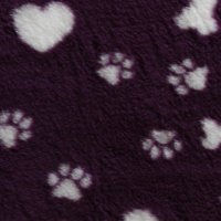 Vetbed Isobed SL purple Hearts, Paws & Bones 150 x 100cm