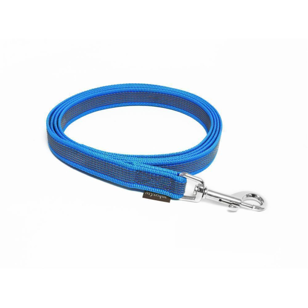 Mystique® Gummierte Leine 20mm ohne Handschlaufe Standard Karabiner blau 3m