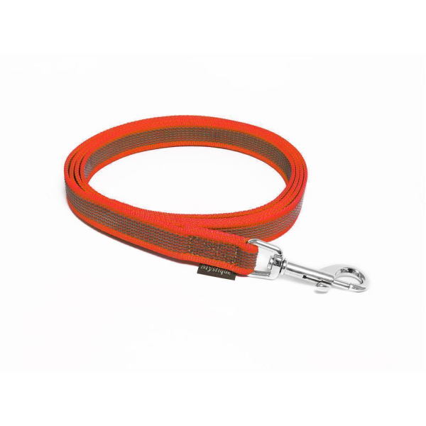 Mystique® Gummierte Leine 15mm ohne Handschlaufe Standard Karabiner rot 1m