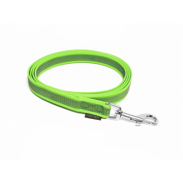 Mystique® Gummierte Leine 12mm ohne Handschlaufe Standard Karabiner neon grün 50cm