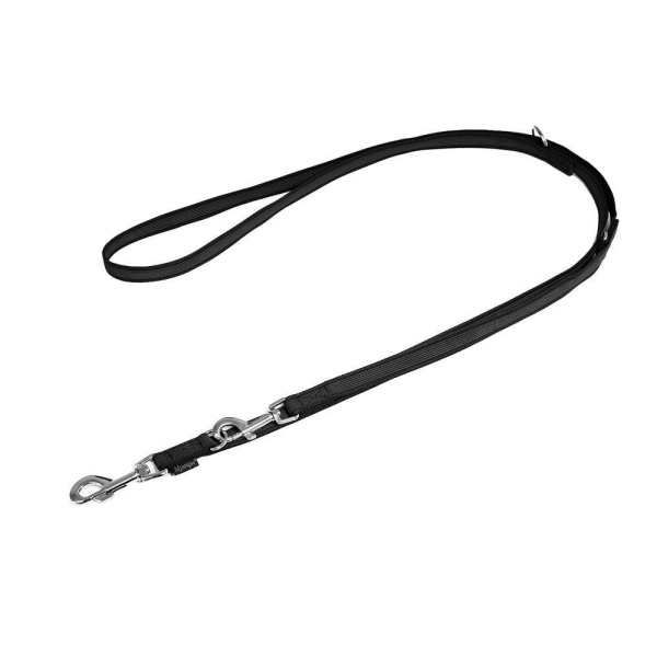 Mystique® Gummierte Umhängeleine Leine 20mm Standard Karabiner schwarz 2m