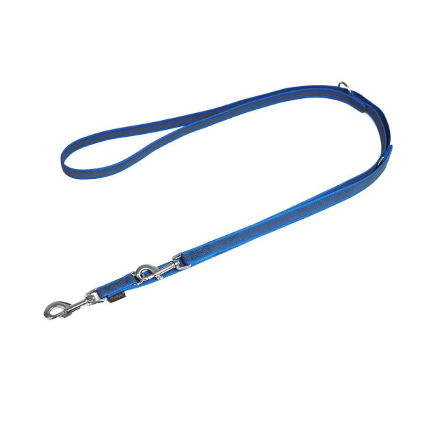 Mystique® Gummierte Umhängeleine Leine 20mm Standard Karabiner blau 2m