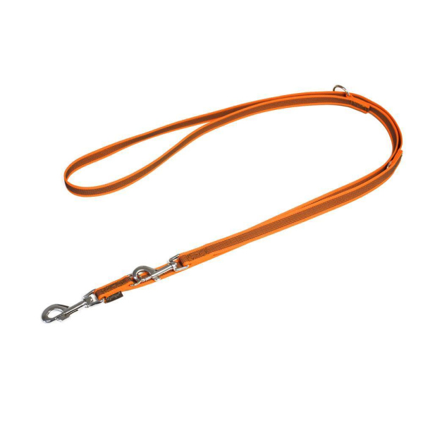 Mystique® Gummierte Umhängeleine Leine 20mm Standard Karabiner neon orange 2,5m