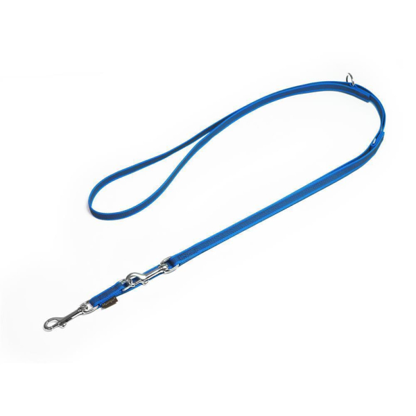 Mystique® Gummierte Umhängeleine Leine 15mm Standard Karabiner blau 2m