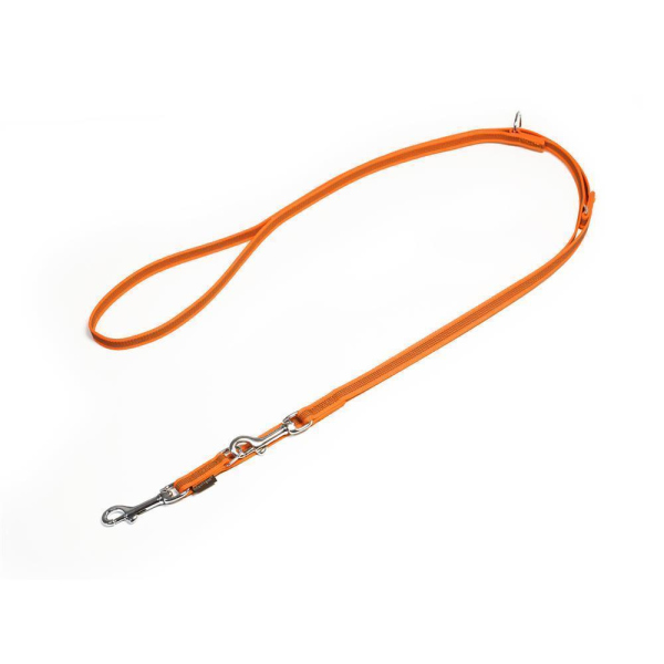 Mystique® Gummierte Umhängeleine Leine 15mm Standard Karabiner neon orange 2m