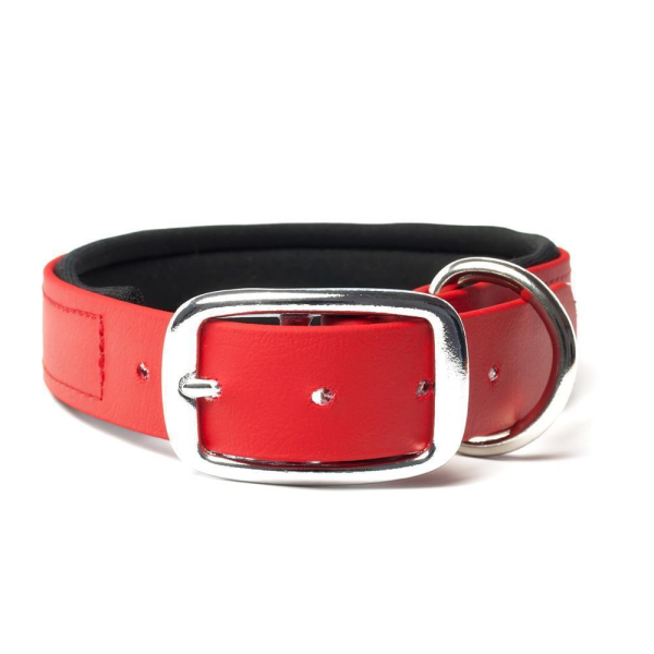 Mystique® Biothane Halsband Deluxe Neopren 19mm beta rot 35-43cm