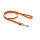 Mystique® Gummierte Leine 12mm mit Handschlaufe Standard Karabiner neon orange 1m