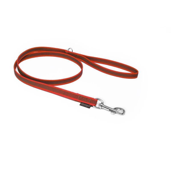 Mystique® Gummierte Leine 12mm mit Handschlaufe Standard Karabiner rot 1,2m