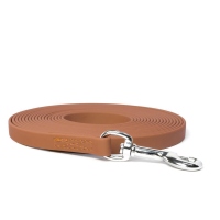 Mystique® Biothane Schleppleine 16mm vernäht mit HS Standard Karabiner beta hellbraun 5m