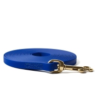 Mystique® Biothane Schleppleine 13mm vernäht mit HS Messing Standard Karabiner beta blau 10m