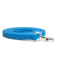Mystique® Biothane Schleppleine 19mm vernäht mit HS Scherenkarabinerhaken beta hellblau 15m