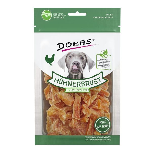 DOKAS - Hühnerbrust in Stückchen, 70g NEU