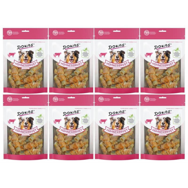 8-er Pack DOKAS - Hühnerbrust Kaurolle, 250g NEU
