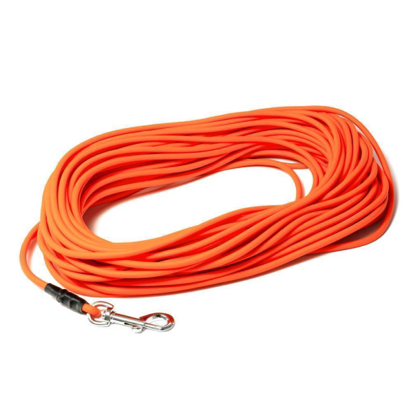 Mystique® Biothane Schleppleine rund 6mm Standard Karabiner neonorange 5m