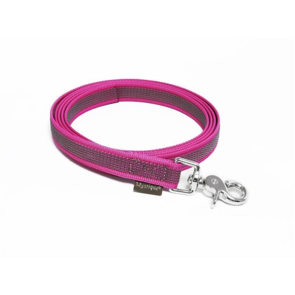 Mystique® Gummierte Leine 20mm ohne Handschlaufe Scherenkarabinerhaken purpur 1m