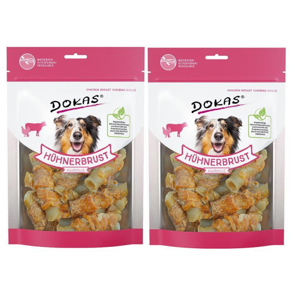 2-er Pack DOKAS - Hühnerbrust Kaurolle, 250g NEU