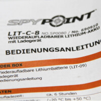 SpyPoint Lithium-Akku mit Ladegerät