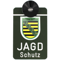 Autoschild mit Landessymbol Landessignet Sachsen JAGD Schutz