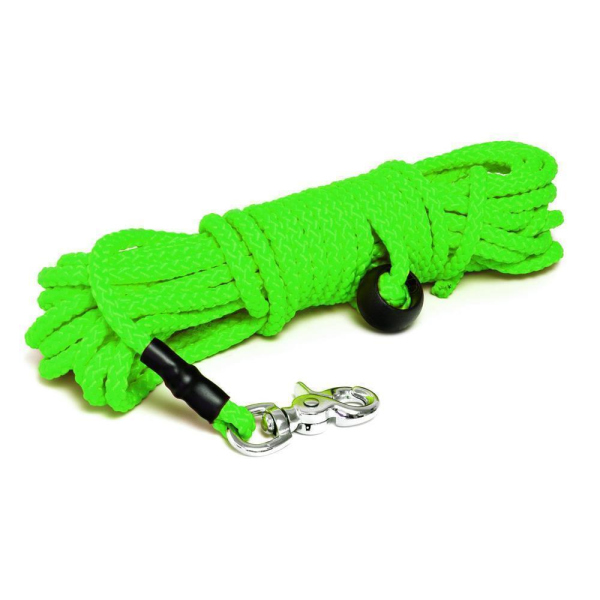 Mystique® Nylon Feldleine rund 7mm neon grün 15m Scherenkarabinerhaken