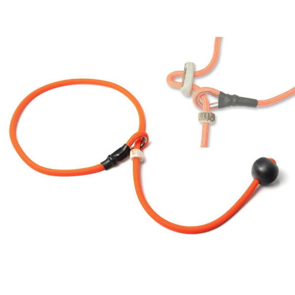 Mystique® Field trial Kurzführer 6mm mit Zugbegrenzung neon orange 65cm