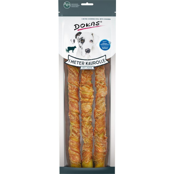 DOKAS - 1m Kaurolle mit Hühnerbrust 1er Pack (1 x 315g)