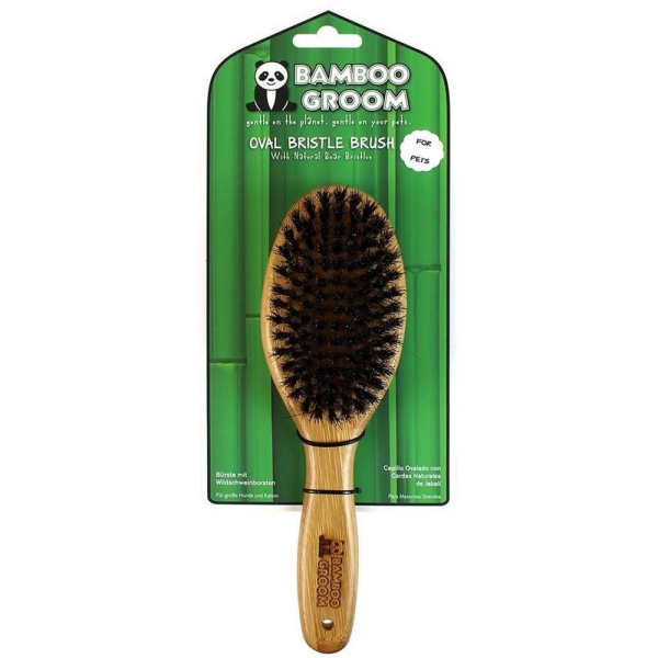 Bamboo Groom Bürste oval mit Wildschweinborsten