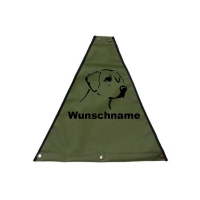 Mystique Dreieck Profiweste khaki personalisiert XL Labrador Retriever Kopf